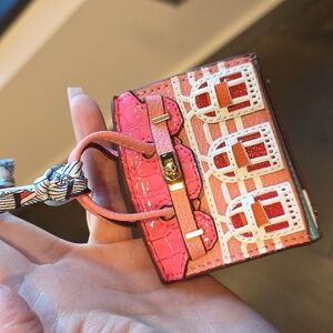 Mini Birkin Bag Charm - HotPink/Teal